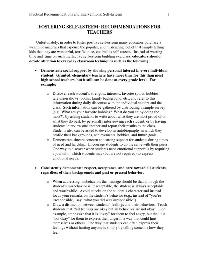 Self-esteem | PDF