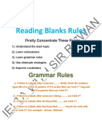 Reading Blanks Rules, Reorder & MCQ Rules For 90 Marks
