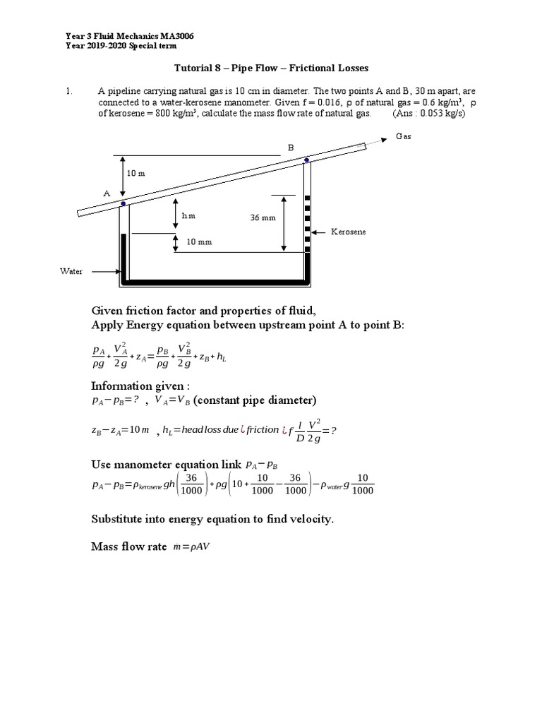 Pipe Flow Analysis and Calculations | PDF | Fluid Dynamics | Mechanical ...