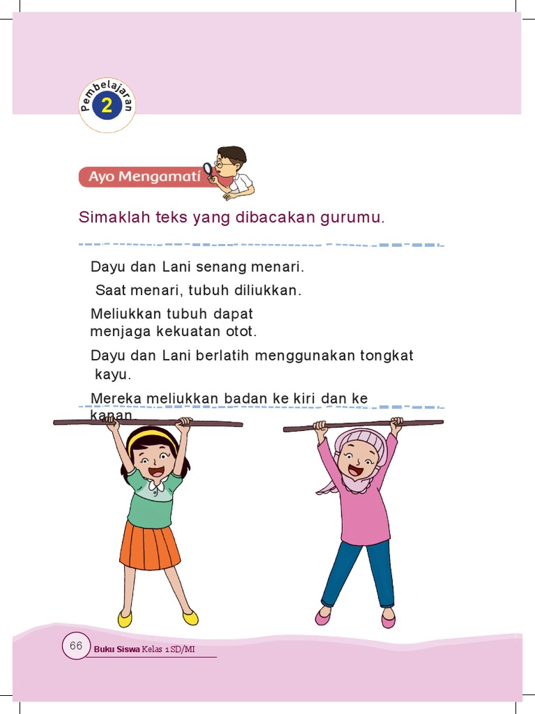 Rpp Tematik Kelas 1 Tema 2 Subtema 2 Gemar Bernyanyi Dan Menari