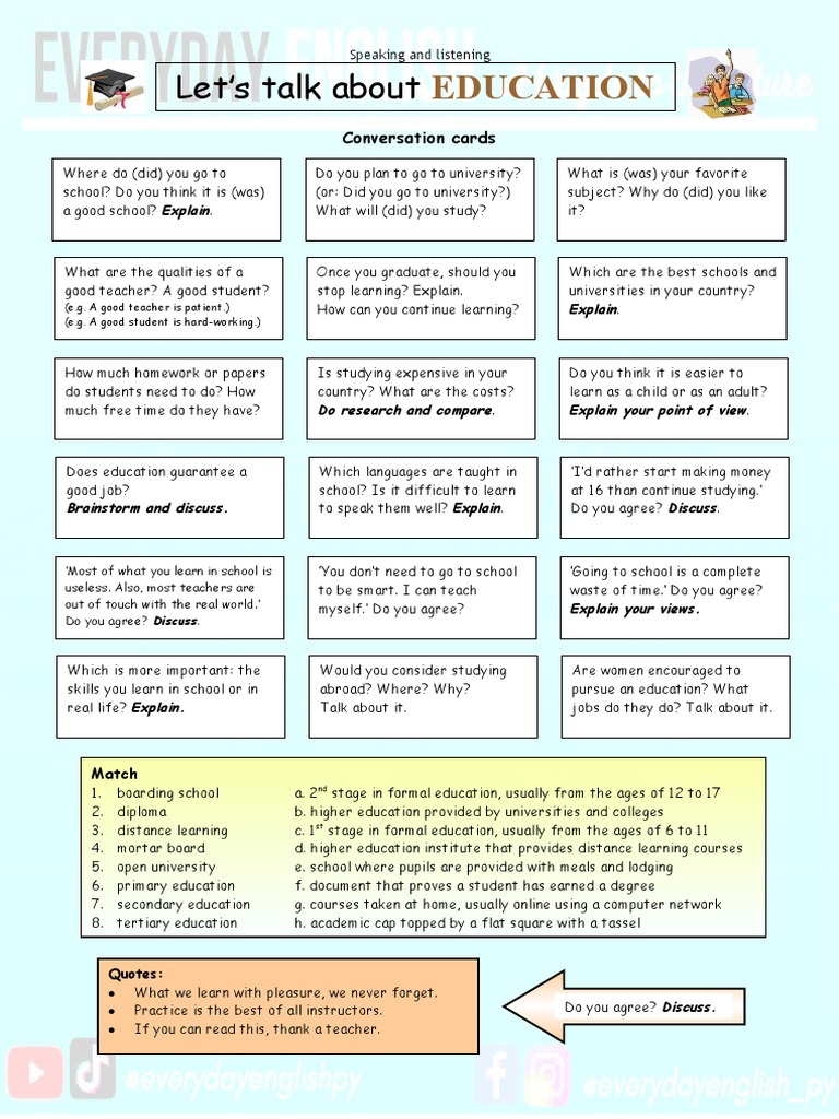 Lets Talk About Education PDF Schools Higher Education