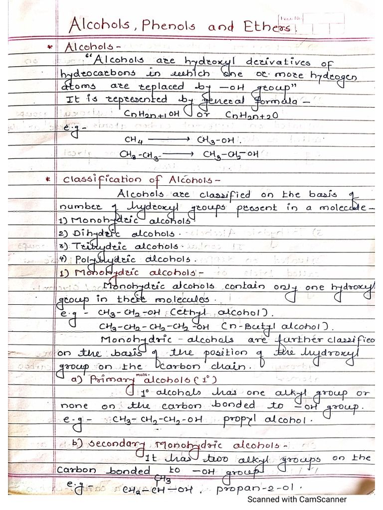 Alcohol, Phenol & Ether | PDF