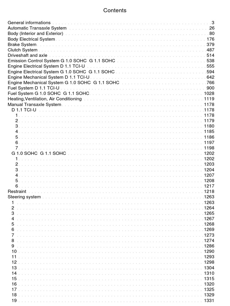 Kia Picanto SA 2004 2011 Workshop Service Repair Manual | PDF | Airbag | Automatic Transmission