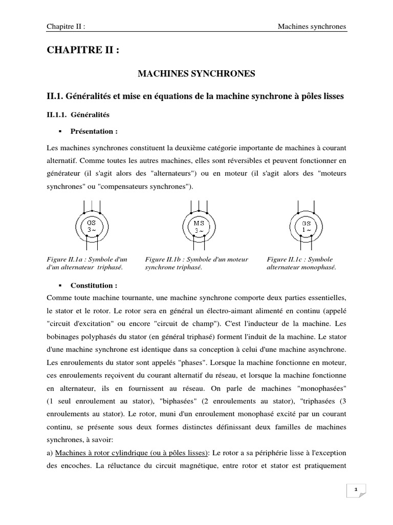 Machines synchrones et alternateurs triphasés | PDF | Inducteur ...