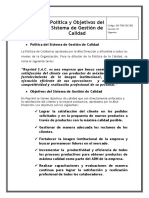 DG-TOD-SGC-002.Política y Objetivos Del Sistema de Gestión de Calidad v1.0