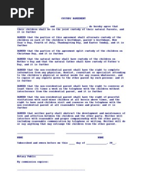 Custody Agreement