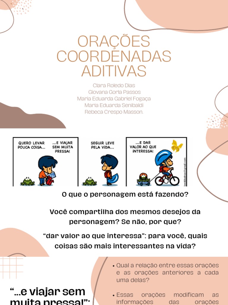 Orações Coordenadas Aditivas | PDF