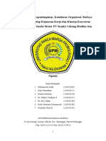 Pengaruh Gaya Kepemimpinan, Komitmen Organisasi, Budaya Organisasi Terhadap Kepuasan Kerja Dan Kinerja Karyawan Pemasaran