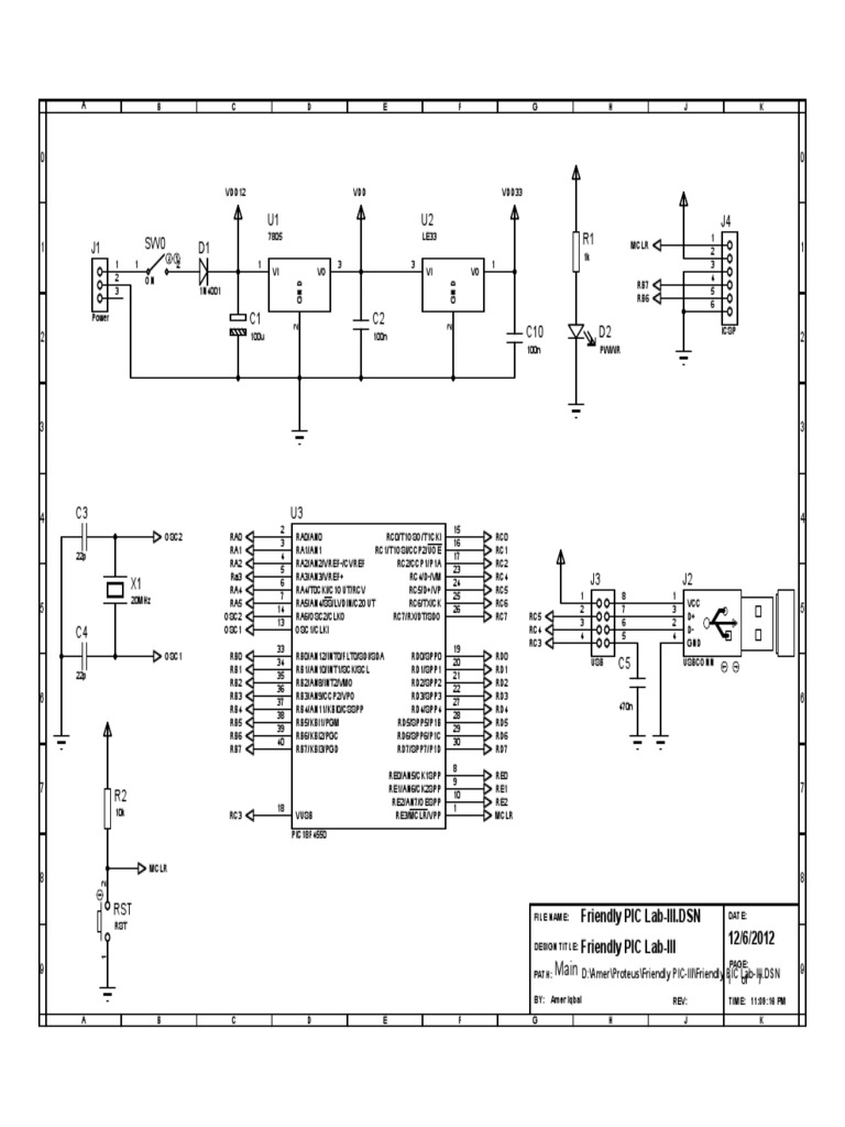 Friendly PIC LabIII Schematic PDF