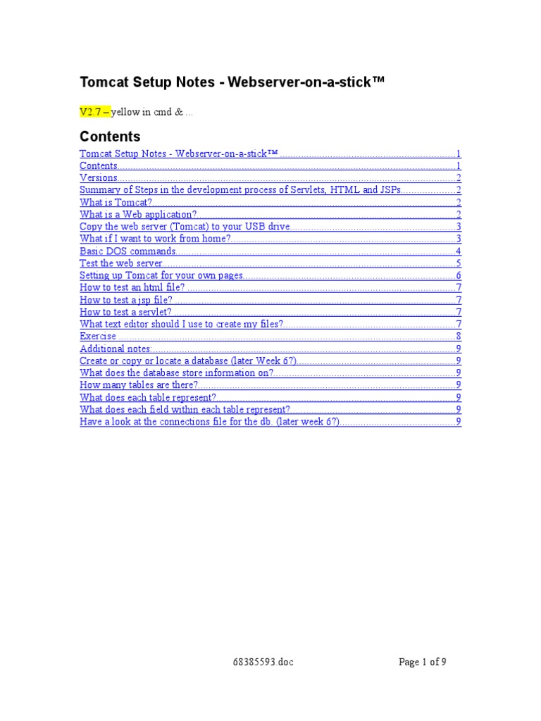 Tomcat Setup Guide for Web Applications | PDF | Java Servlet | Java ...