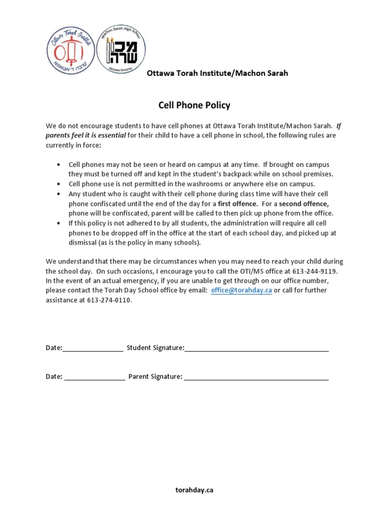 Cell Phone Policy PDF