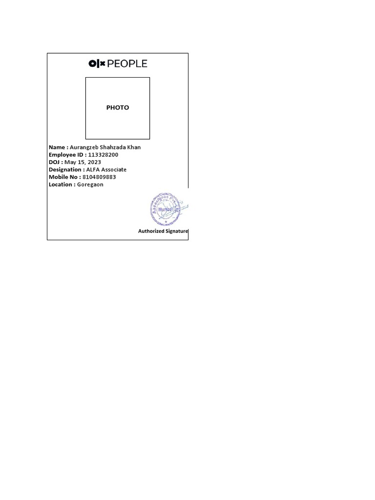 EMPLOYEEIDCARD | PDF