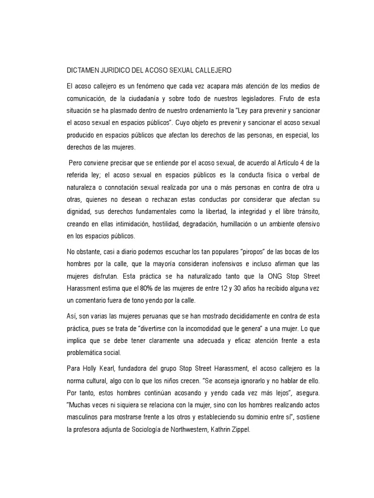 Acoso Callejero Yeni | PDF | Acoso sexual | Etica Aplicada