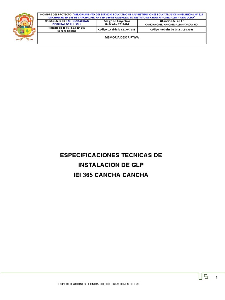 Ee TT Inst. Gas | PDF | Presupuesto | Tubería (transporte de fluidos)
