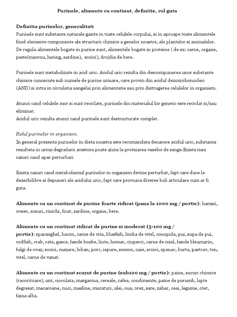 Alimente Purine | PDF