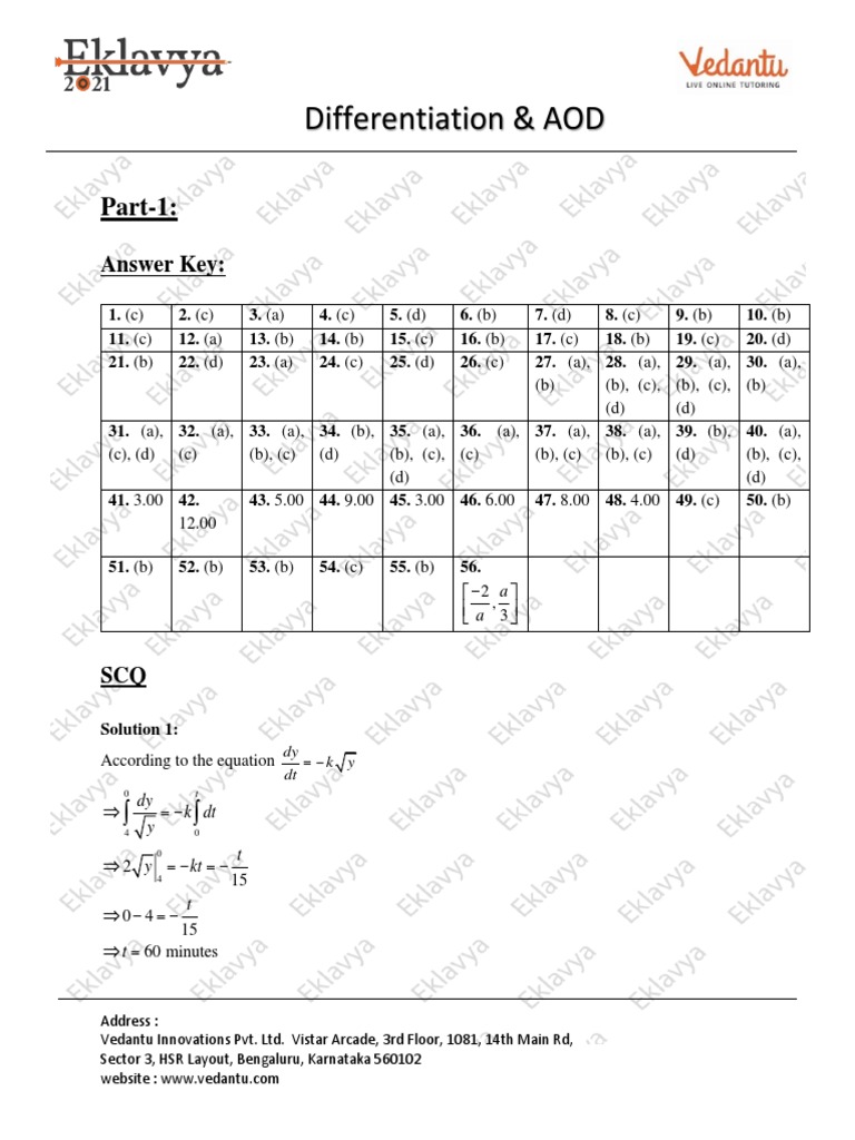 Math Solutions & Answer Key | PDF | Mathematics | Mathematical Objects