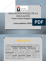 Presentación de La Asignatura Psicología Social de La Educación 22-23 (Ed. Primaria, Tardes)