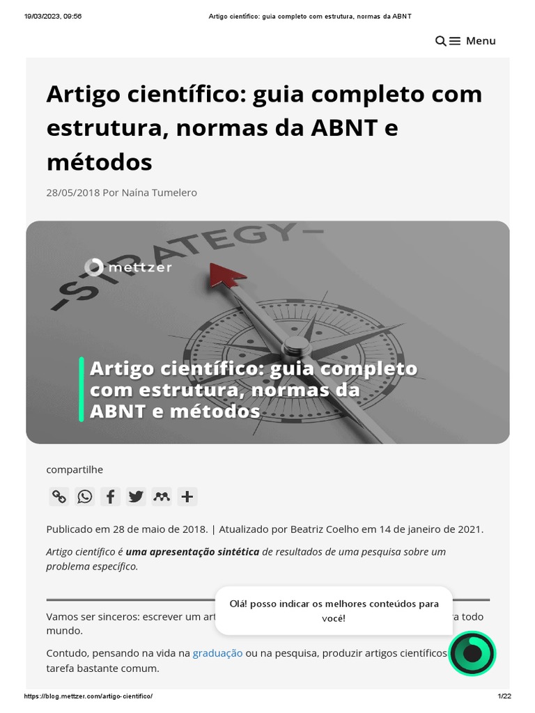 Estrutura e Normas ABNT para Artigos | PDF | Science | Abstract (resumo)
