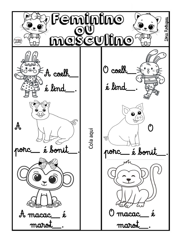 Género Masculino Ou Feminino 1º Ano | PDF