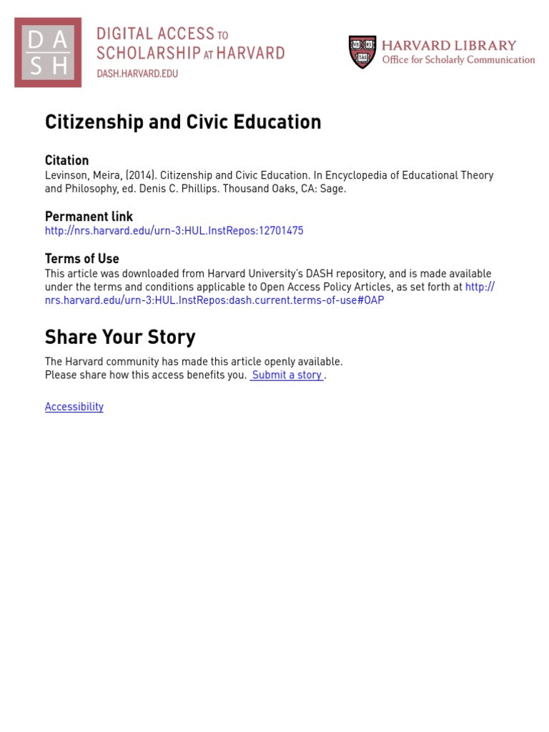 Understanding Citizenship and Civic Education | PDF