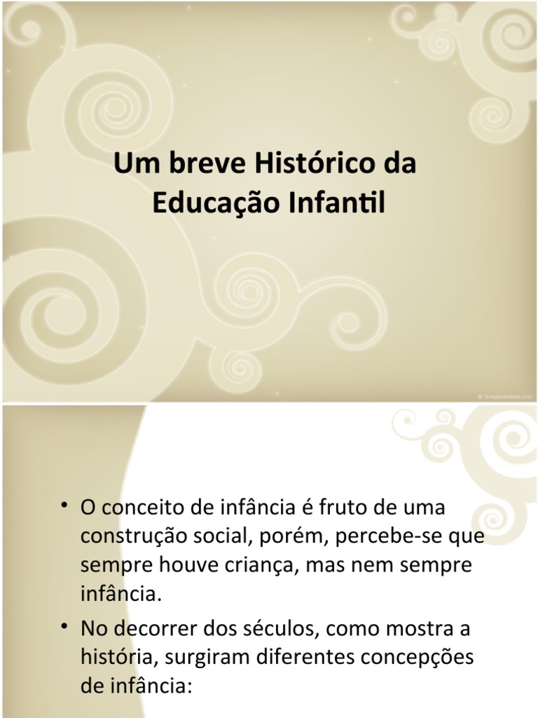 Um Breve Histórico Da Educação Infantil | PDF | Jardim da infância ...
