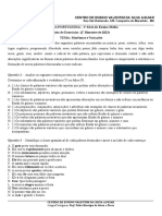 Lista de Exercícios 1º Ano LP 2B - Morfemas e Variações e Tipos de Sujeito