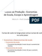 Custos de Produção - Economias de Escala - Escopo e Aprendizagem