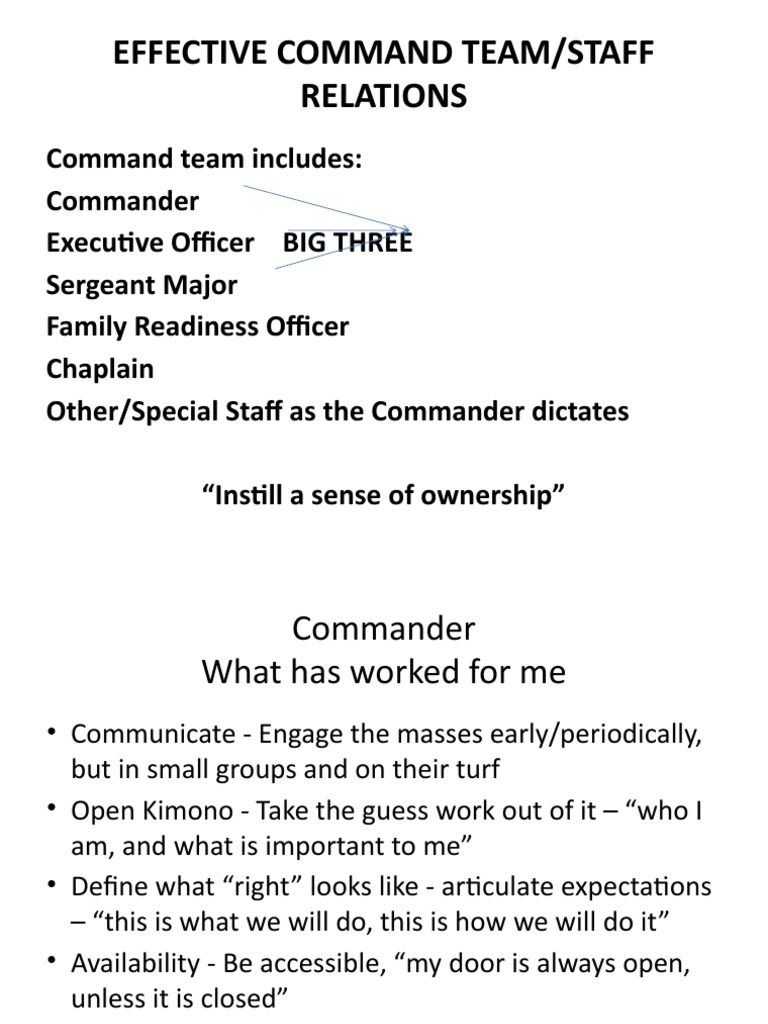 Effective Command Team Relations | PDF | United States Marine Corps ...