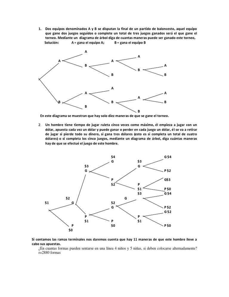 DIAGRAMAS DE ÁRBOL (2 Problemas) | PDF
