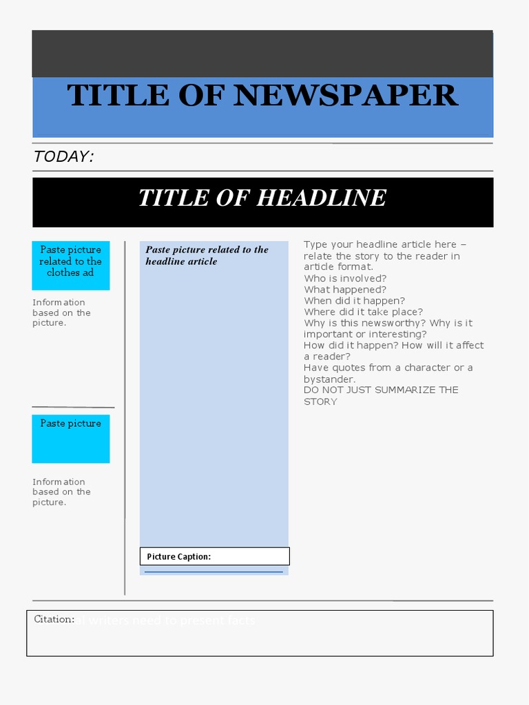 Newspaper Template 3 | PDF | Newspapers | Written Communication