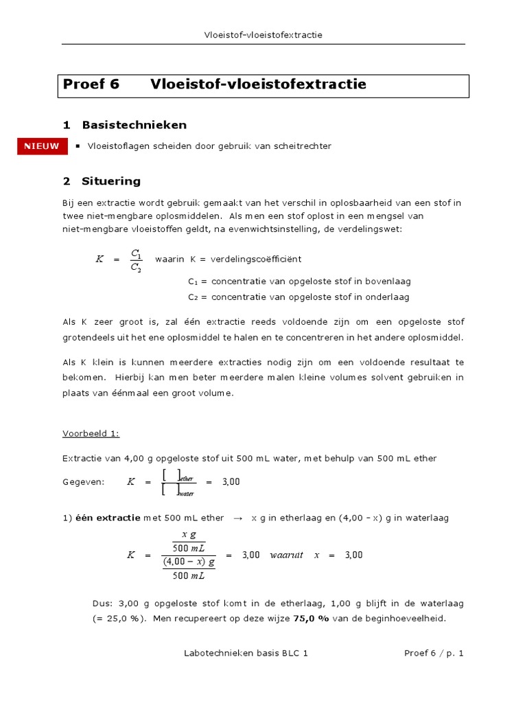 Proef 6 - Vloeistof - Vloeistof Extractie | PDF