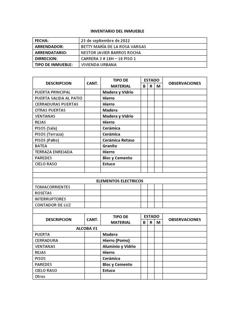 Formato De Inventario De Inmueble En Word Image To U/planilha Para ...