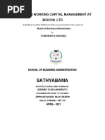 Sathyabama: A Study On Working Capital Management at Biocon .LTD