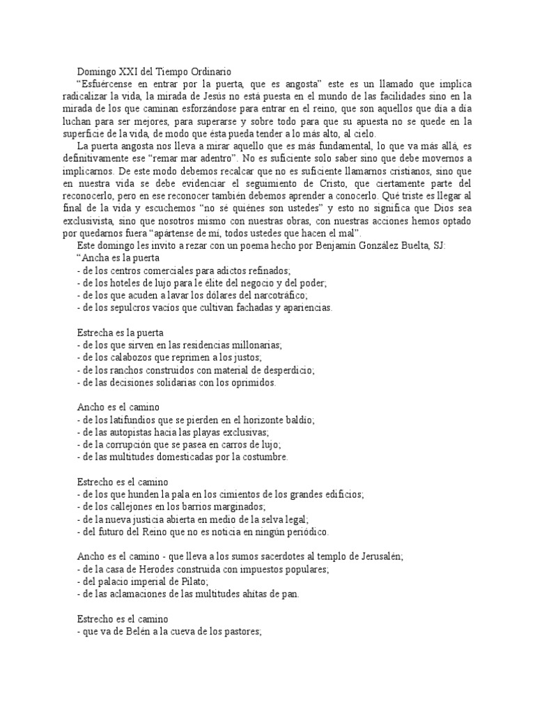 Domingo XXI Del Tiempo Ordinario | PDF