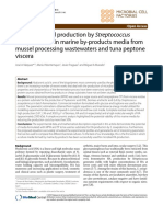 Hyaluronic Acid Production by Streptococcus Mussel Processing Wastewaters and Tuna Peptone Viscera