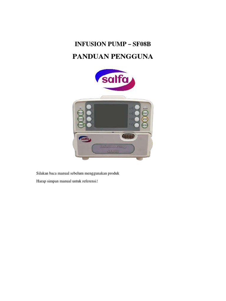 Manual Ina-Infusion Pump | PDF | Komputer | Teknologi & Rekayasa