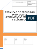 Sava-Est-004 Estándar de Seguridad para Uso de Herramientas Manuales y Eléctricas