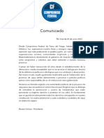 Comunicado Compromiso Federal TDF - Jujuy