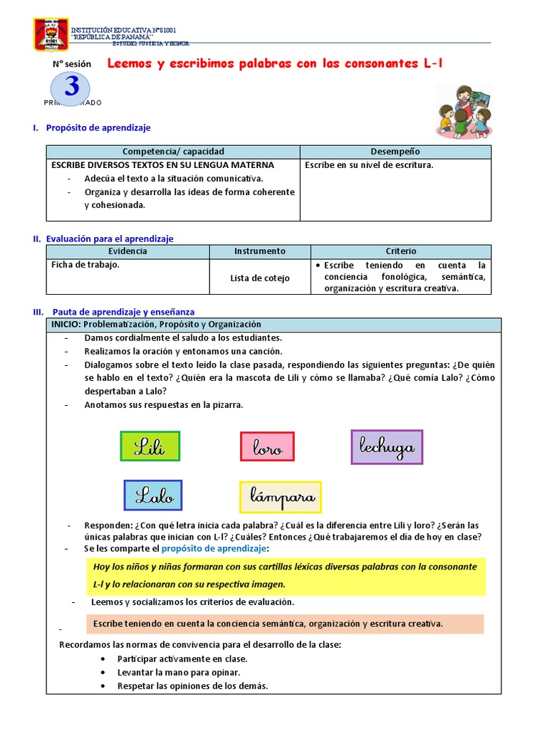 Leemos y Escribimos con L-l | PDF | Artes del Lenguaje y Comunicación