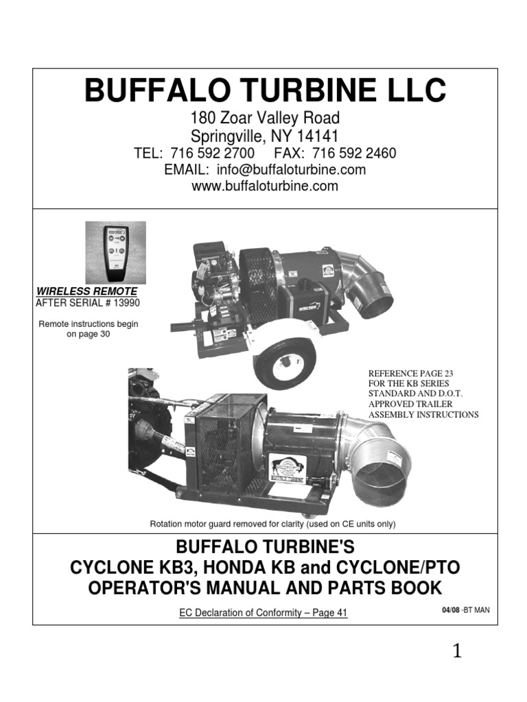 Manual Cyclone Model KB3 Rev 12 | PDF | Tractor | Belt (Mechanical)