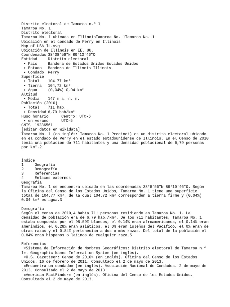 Distrito Electoral de Tamaroa n.º 1 PDF