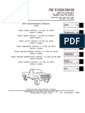 1973 88 Military Chevy Truck Manual1 Pdf Vehicles Vehicle Technology