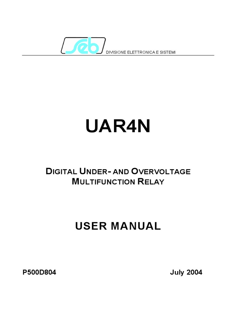 UAR4N Multifunction Relay Manual | PDF | Relay | Parameter (Computer ...