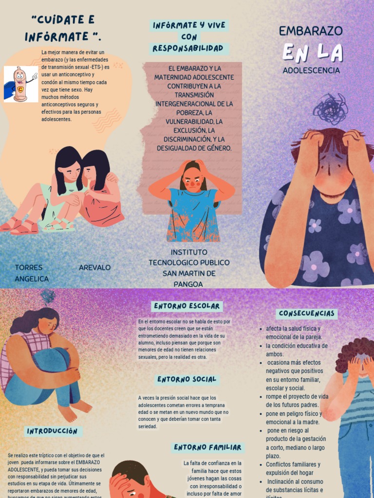 Tríptico sobre prevención del embarazo adolescente | PDF