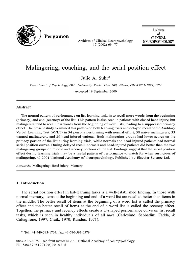 Cpt Ii Malingering