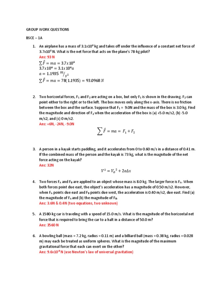 Kayak Acceleration and Net Force Calculation | PDF
