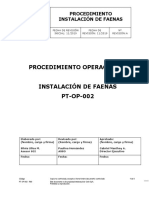 PT-OP-002 Instalacion de Faenas Rev A