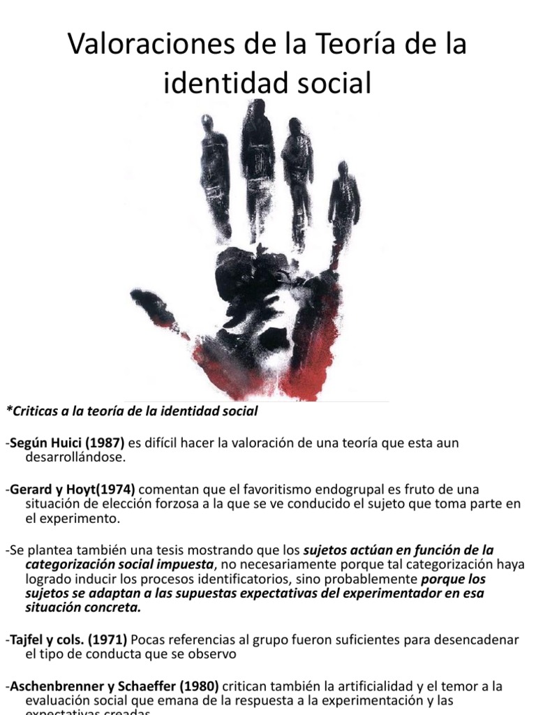 Valoraciones de La Teoría de La Identidad Social | PDF | Prejuicios ...