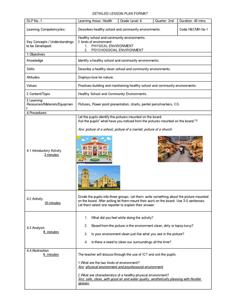 Dlp Grade 6 Health 2nd Quarter No 1 Pdf