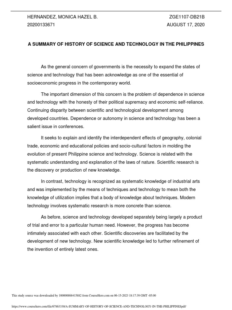 History of Science and Technology in the Philippines | PDF | Science ...